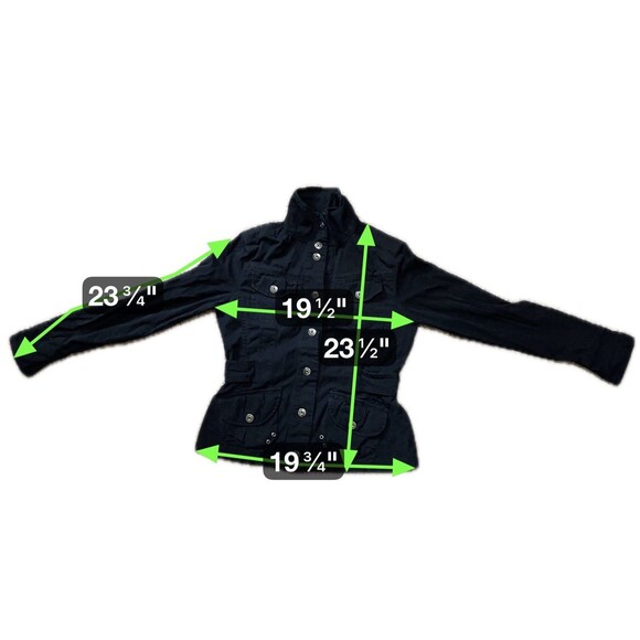 Maurices Utility Field Jacket Women Size M Y2K Black Cargo Gorpcore Snap Casual - Picture 8 of 8